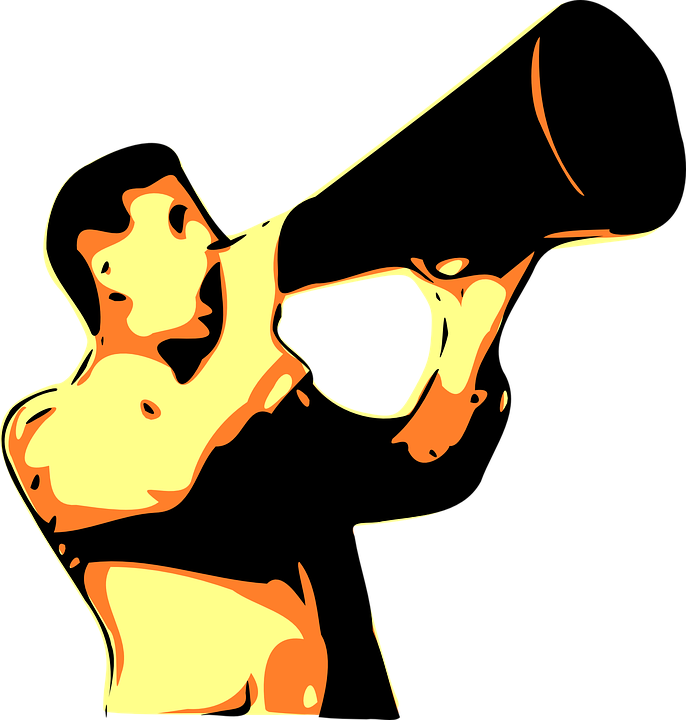 man with megaphone illustration