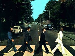 The Beetles crossing abbey road